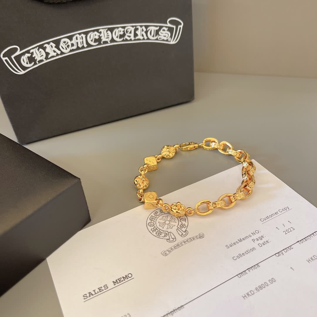 Chrome Hearts TREASURE HEIST Gold Bracelet